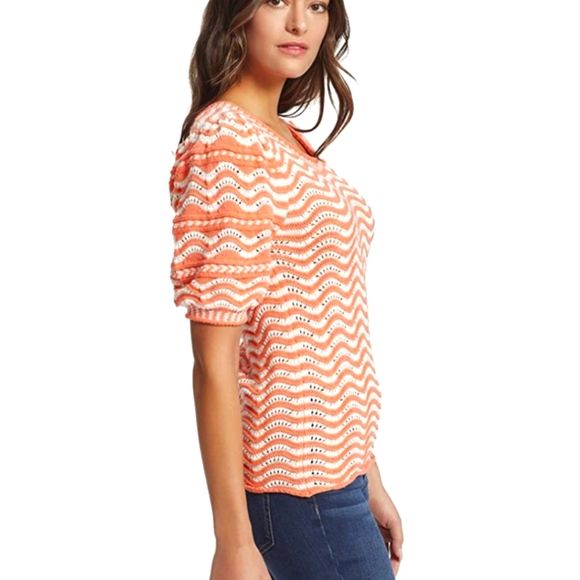 5/$25 Ella Moss Puffed Short Sleeve Sweater Top Size M - Picture 2 of 15